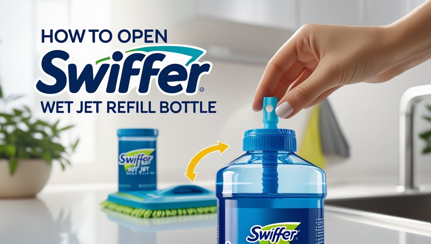 How To Open Swiffer Wet jet refill bottle?