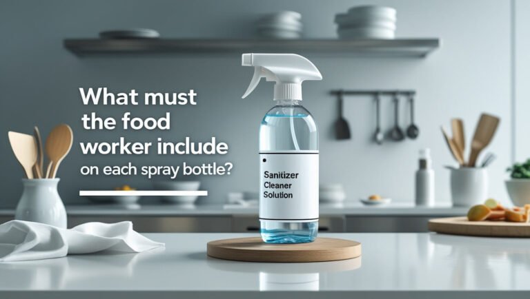 What Must The Food Worker Include On Each Spray Bottle?